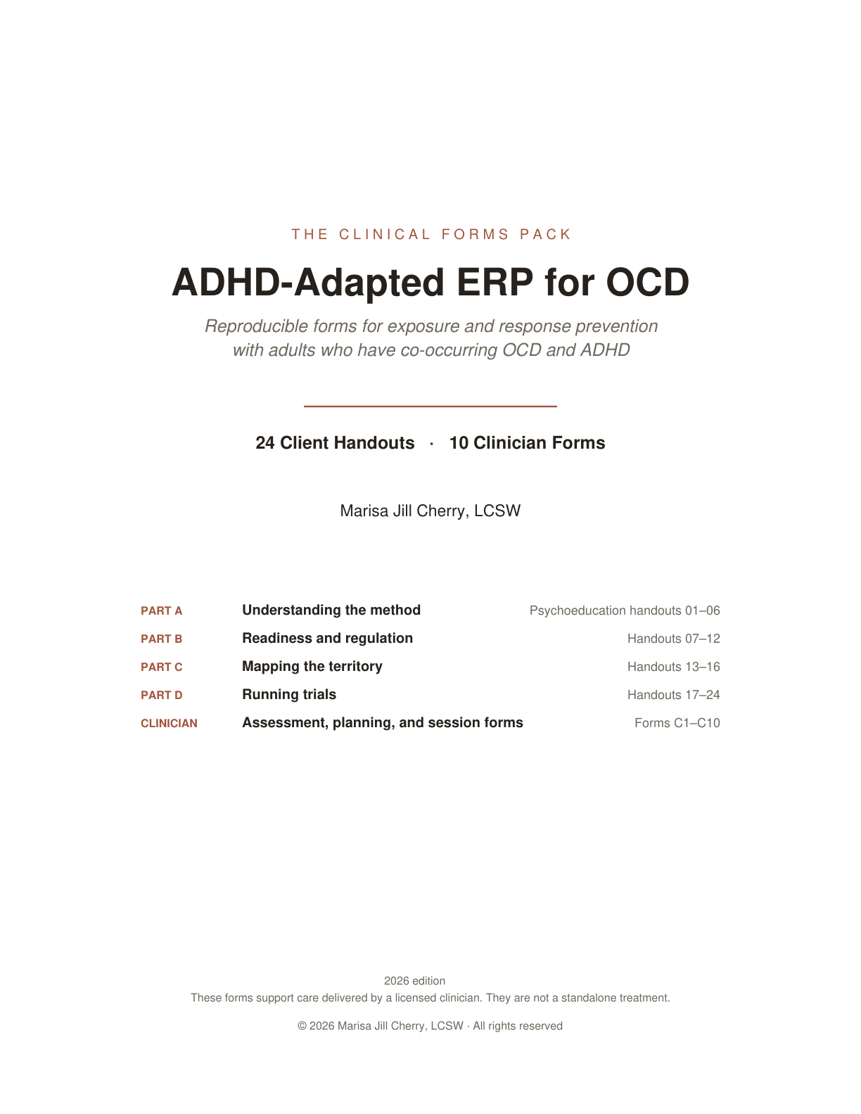 ADHD-Adapted ERP for OCD clinical forms pack cover